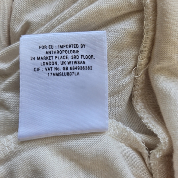 Anthropologie Deletta Staggered Gleam Tunic Halter Tank Cream Gold Mesh Sz Small - Picture 12 of 13